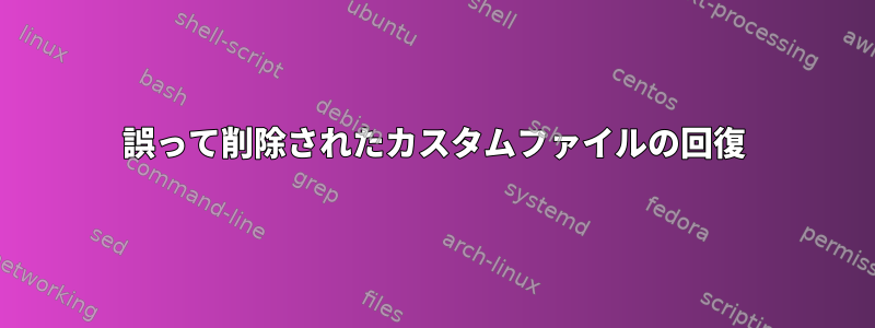 誤って削除されたカスタムファイルの回復