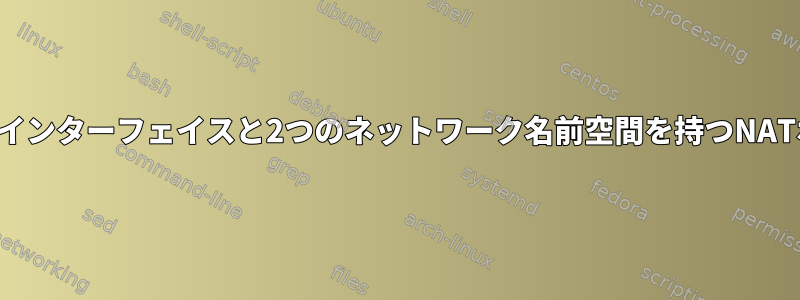 2つの外部インターフェイスと2つのネットワーク名前空間を持つNATボックス