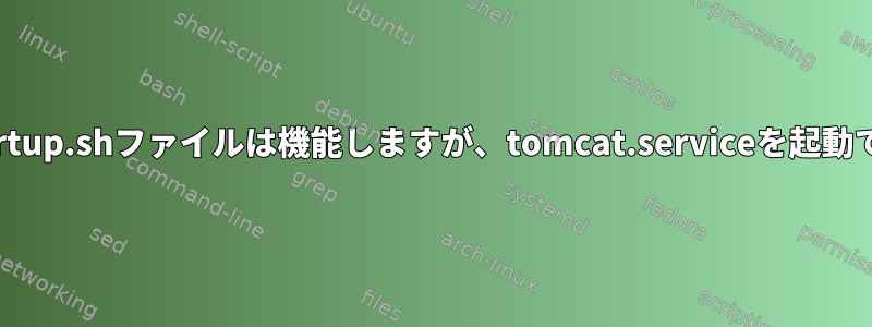 Tomcatstartup.shファイルは機能しますが、tomcat.serviceを起動できません。