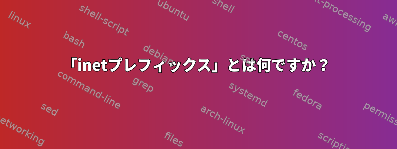 「inetプレフィックス」とは何ですか？