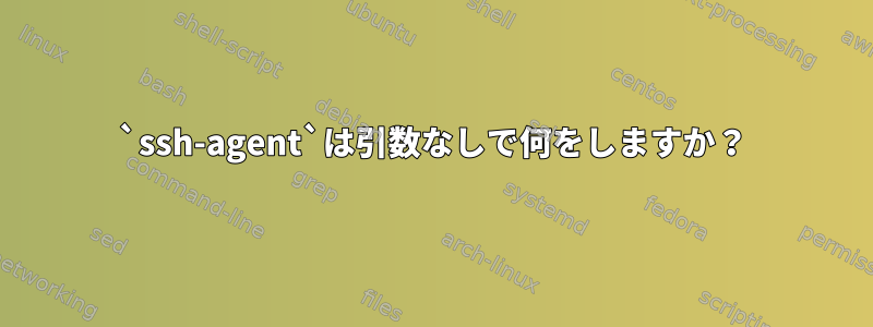 `ssh-agent`は引数なしで何をしますか？