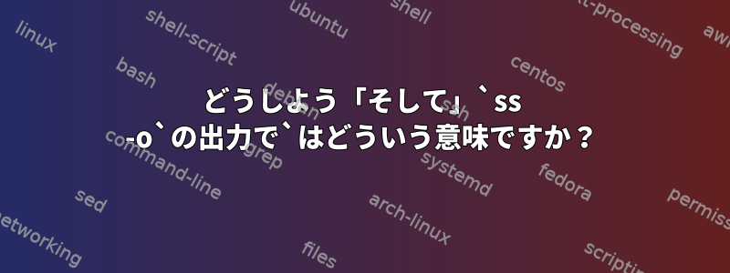 どうしよう「そして」`ss -o`の出力で`はどういう意味ですか？