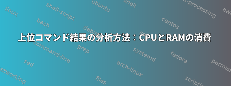 上位コマンド結果の分析方法：CPUとRAMの消費