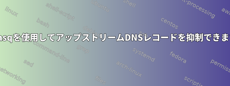 dnsmasqを使用してアップストリームDNSレコードを抑制できますか？