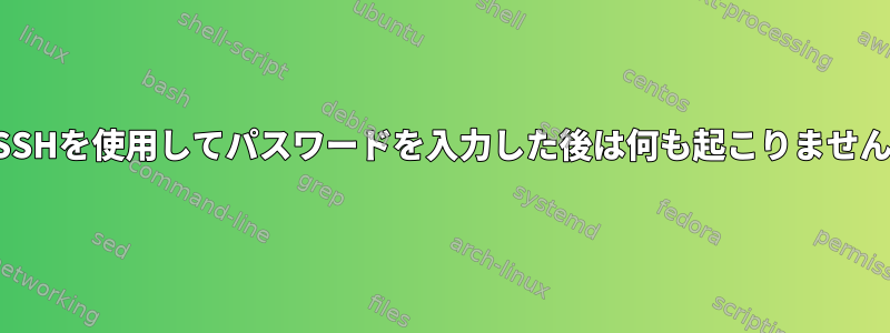 SSHを使用してパスワードを入力した後は何も起こりません