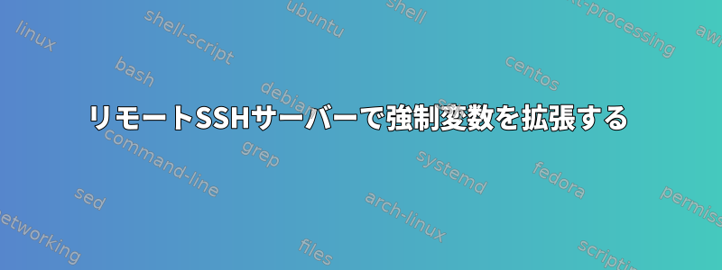 リモートSSHサーバーで強制変数を拡張する