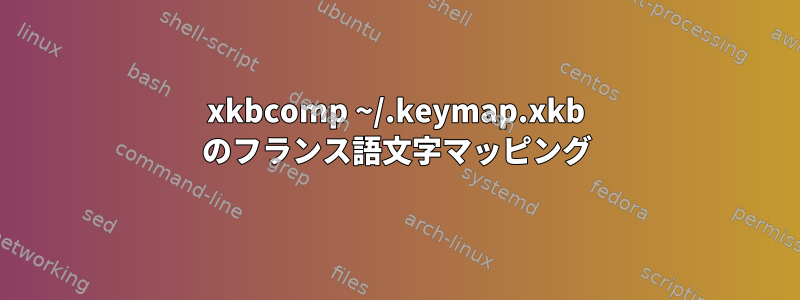 xkbcomp ~/.keymap.xkb のフランス語文字マッピング