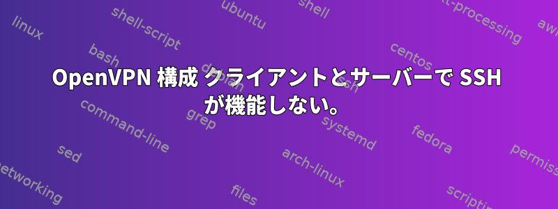 OpenVPN 構成 クライアントとサーバーで SSH が機能しない。