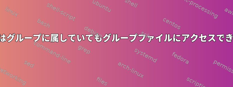 ユーザーはグループに属していてもグループファイルにアクセスできません。