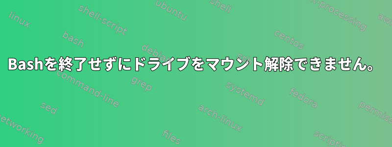 Bashを終了せずにドライブをマウント解除できません。