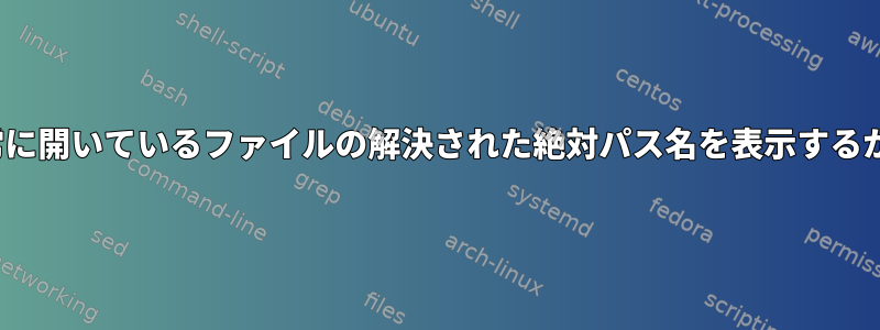 lsofが常に開いているファイルの解決された絶対パス名を表示するかどうか