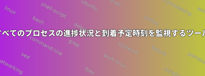 すべてのプロセスの進捗状況と到着予定時刻を監視するツール