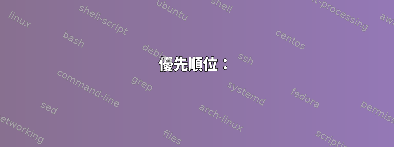 優先順位：