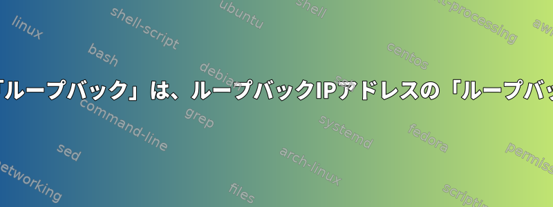 ループバックファイルの「ループバック」は、ループバックIPアドレスの「ループバック」と同じ意味ですか？