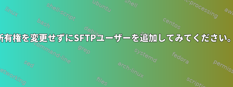 所有権を変更せずにSFTPユーザーを追加してみてください。