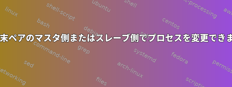 擬似端末ペアのマスタ側またはスレーブ側でプロセスを変更できますか?