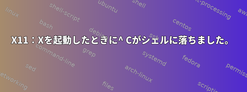 X11：Xを起動したときに^ Cがシェルに落ちました。