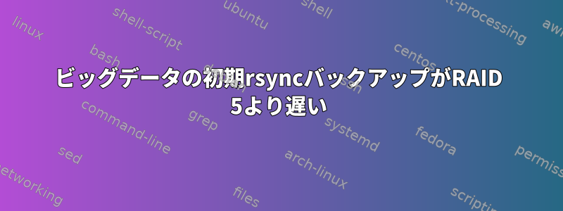 ビッグデータの初期rsyncバックアップがRAID 5より遅い