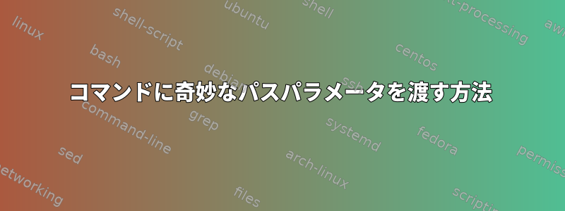 コマンドに奇妙なパスパラメータを渡す方法