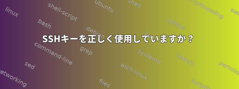 SSHキーを正しく使用していますか？