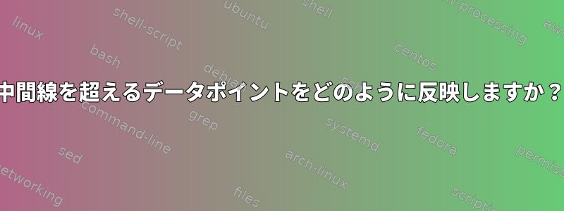 中間線を超えるデータポイントをどのように反映しますか？