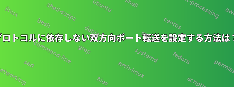 プロトコルに依存しない双方向ポート転送を設定する方法は？