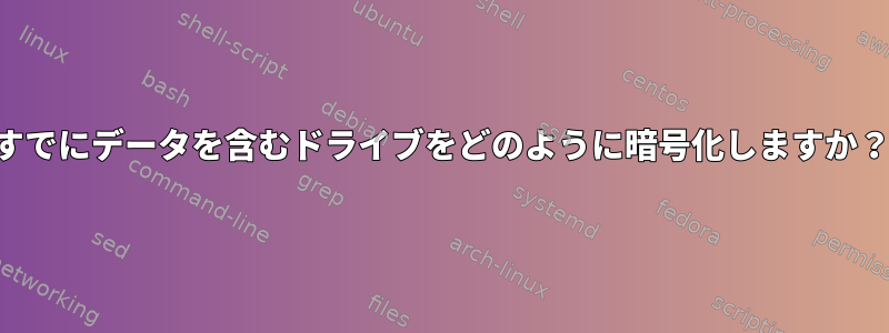 「すでにデータを含むドライブをどのように暗号化しますか？」