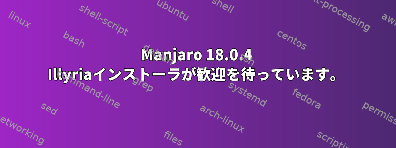 Manjaro 18.0.4 Illyriaインストーラが歓迎を待っています。