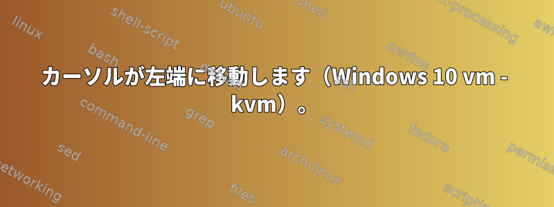 カーソルが左端に移動します（Windows 10 vm - kvm）。