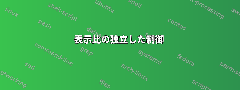 表示比の独立した制御