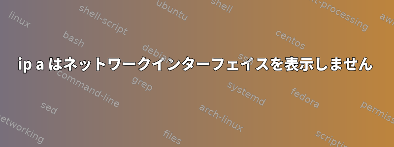 ip a はネットワークインターフェイスを表示しません