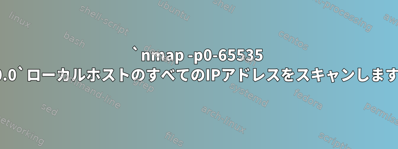 `nmap -p0-65535 0.0.0.0`ローカルホストのすべてのIPアドレスをスキャンしますか？