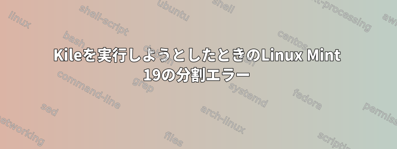 Kileを実行しようとしたときのLinux Mint 19の分割エラー