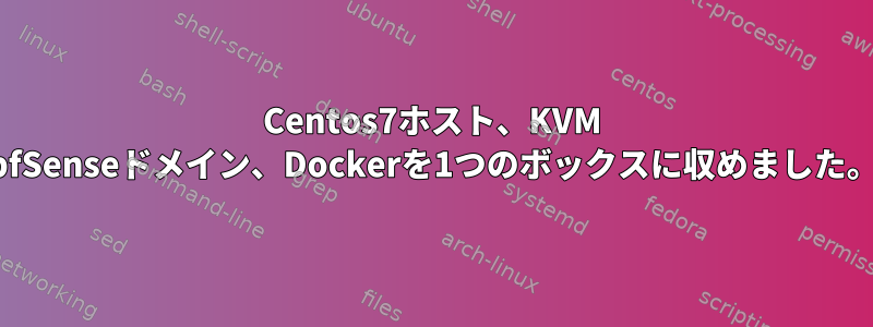 Centos7ホスト、KVM pfSenseドメイン、Dockerを1つのボックスに収めました。