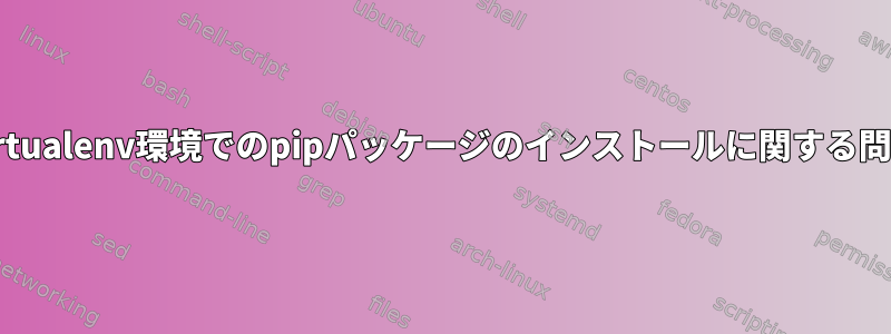 virtualenv環境でのpipパッケージのインストールに関する問題