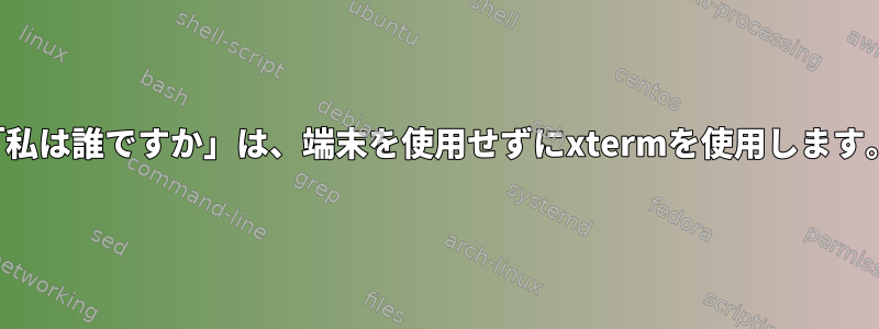 「私は誰ですか」は、端末を使用せずにxtermを使用します。