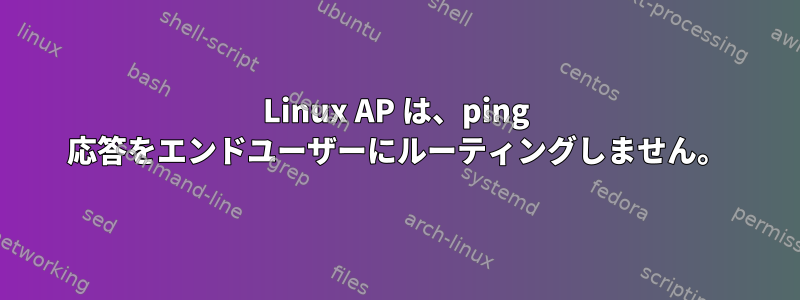 Linux AP は、ping 応答をエンドユーザーにルーティングしません。