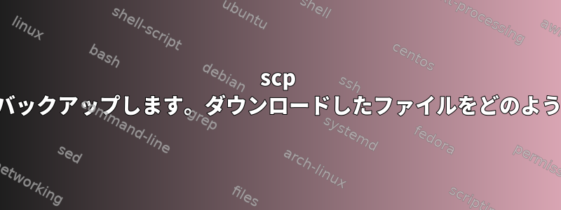 scp を使用して中断をバックアップします。ダウンロードしたファイルをどのように除外しますか？