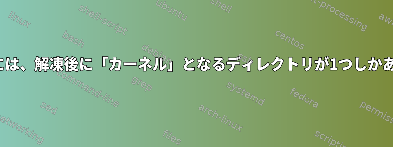 私のinitrdには、解凍後に「カーネル」となるディレクトリが1つしかありません。