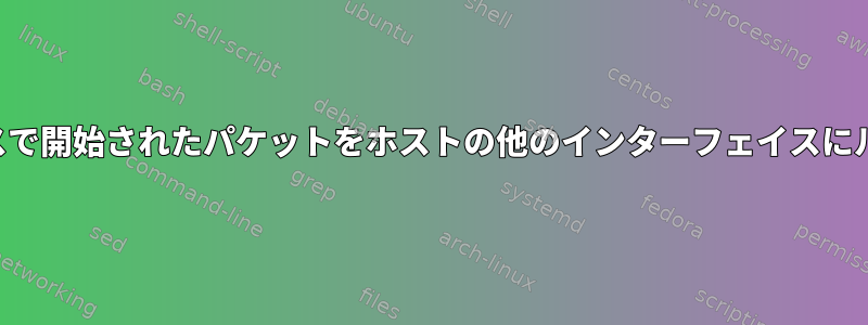 あるインターフェイスで開始されたパケットをホストの他のインターフェイスにルーティングする方法