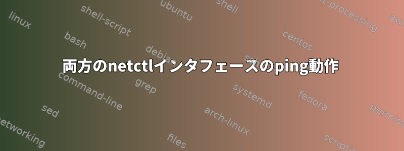 両方のnetctlインタフェースのping動作