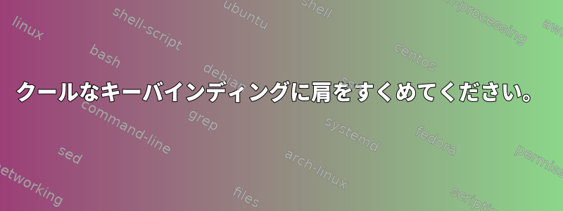 クールなキーバインディングに肩をすくめてください。