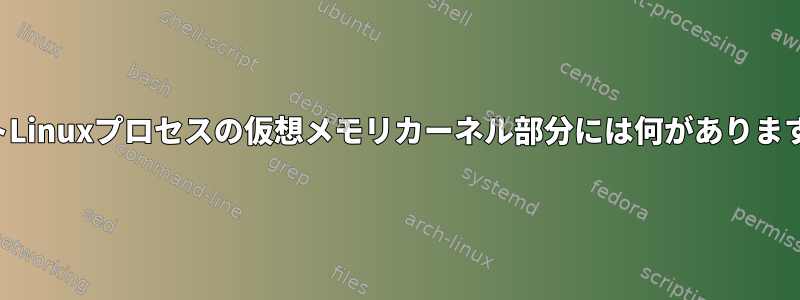 64ビットLinuxプロセスの仮想メモリカーネル部分には何がありますか？