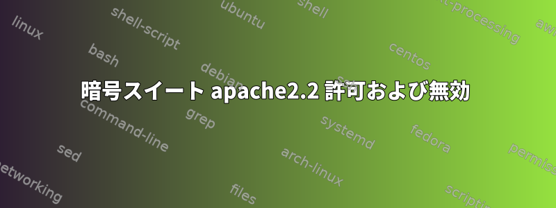 暗号スイート apache2.2 許可および無効