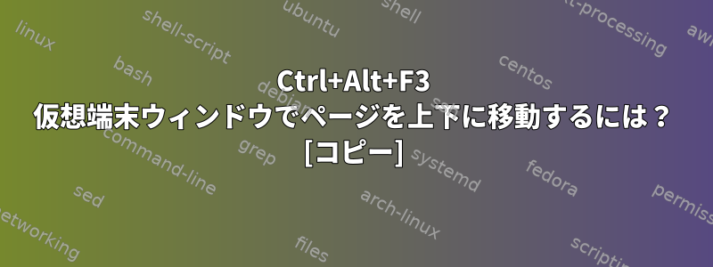 Ctrl+Alt+F3 仮想端末ウィンドウでページを上下に移動するには？ [コピー]