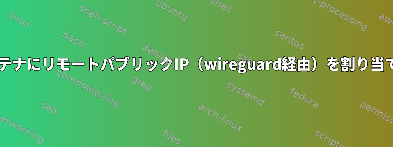 lxcコンテナにリモートパブリックIP（wireguard経由）を割り当てる方法