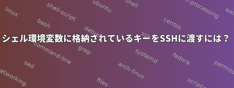 シェル環境変数に格納されているキーをSSHに渡すには？