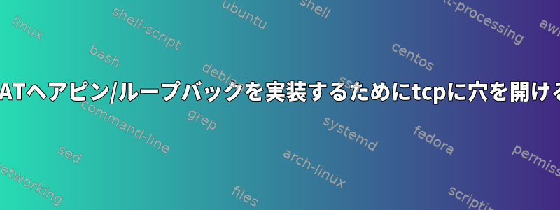 NATヘアピン/ループバックを実装するためにtcpに穴を開ける