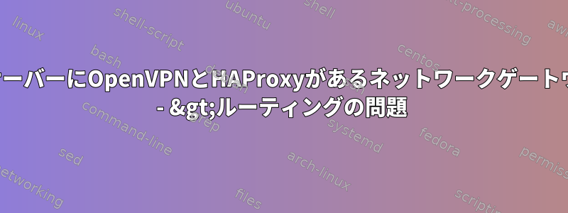 1つのサーバーにOpenVPNとHAProxyがあるネットワークゲートウェイ - &gt;ルーティングの問題