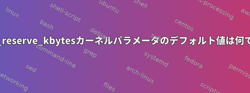 admin_reserve_kbytesカーネルパラメータのデフォルト値は何ですか？